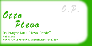 otto plevo business card